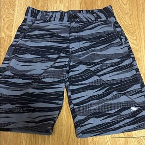 Boys Gray and Black Patterned Shorts